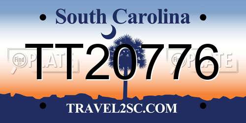 TT20776 South Carolina License Plate