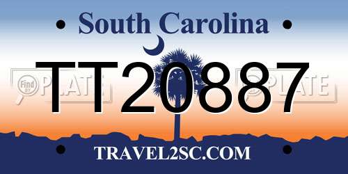 TT20887 South Carolina License Plate