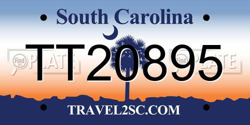 TT20895 South Carolina License Plate