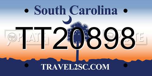 TT20898 South Carolina License Plate
