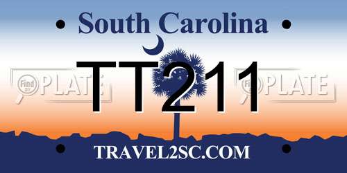 TT211 South Carolina License Plate