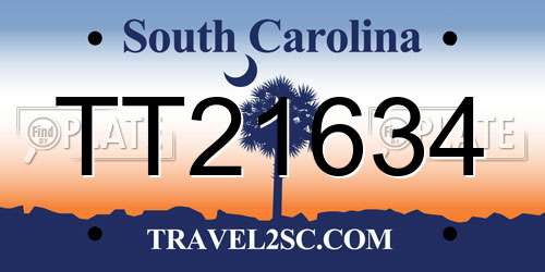 TT21634 South Carolina License Plate