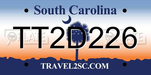 TT2D226 South Carolina License Plate