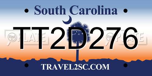 TT2D276 South Carolina License Plate