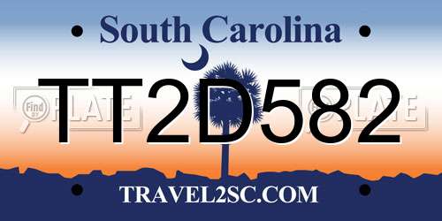 TT2D582 South Carolina License Plate
