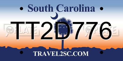 TT2D776 South Carolina License Plate