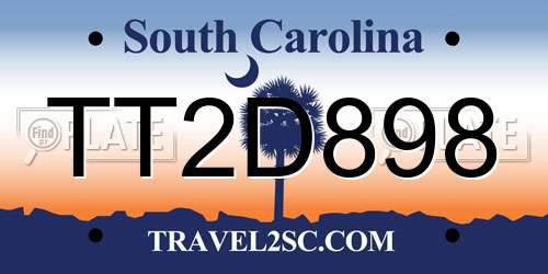 TT2D898 South Carolina License Plate