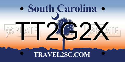 TT2G2X South Carolina License Plate