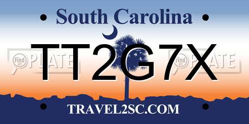 TT2G7X South Carolina License Plate