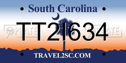 TT2I634 South Carolina License Plate