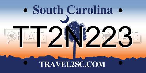 TT2N223 South Carolina License Plate