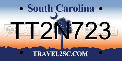 TT2N723 South Carolina License Plate