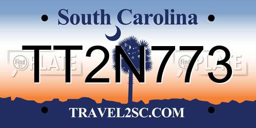 TT2N773 South Carolina License Plate