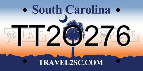 TT2O276 South Carolina License Plate