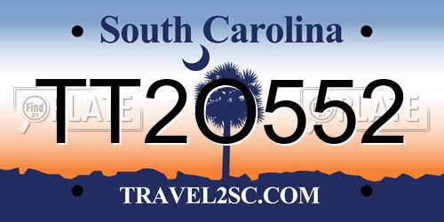 TT2O552 South Carolina License Plate