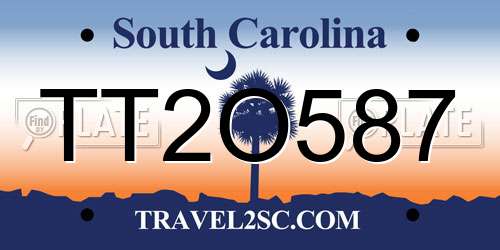 TT2O587 South Carolina License Plate