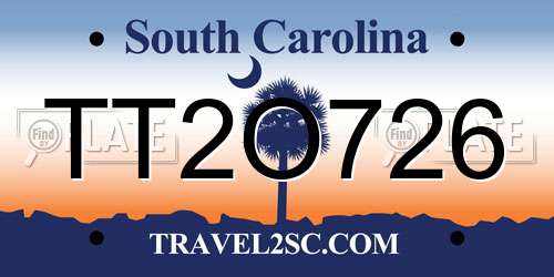 TT2O726 South Carolina License Plate