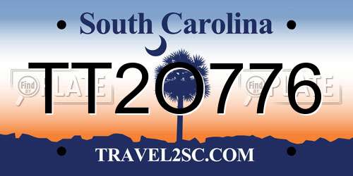 TT2O776 South Carolina License Plate