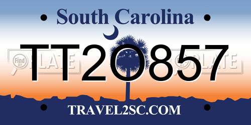 TT2O857 South Carolina License Plate