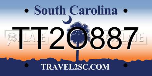 TT2O887 South Carolina License Plate