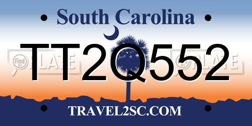 TT2Q552 South Carolina License Plate