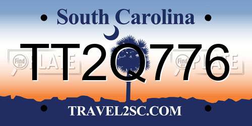 TT2Q776 South Carolina License Plate