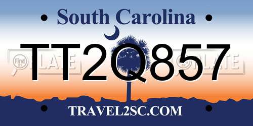 TT2Q857 South Carolina License Plate