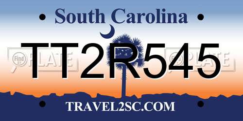 TT2R545 South Carolina License Plate