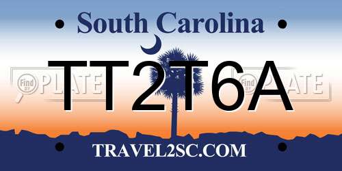 TT2T6A South Carolina License Plate