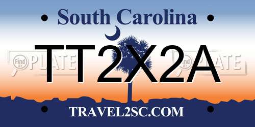 TT2X2A South Carolina License Plate