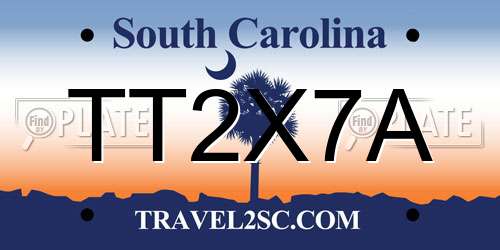TT2X7A South Carolina License Plate