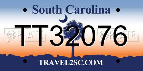 TT32076 South Carolina License Plate