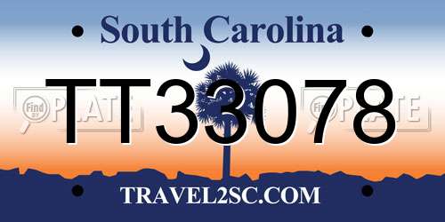 TT33078 South Carolina License Plate