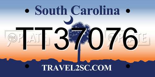 TT37076 South Carolina License Plate