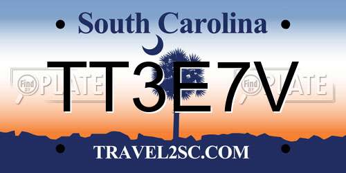TT3E7V South Carolina License Plate