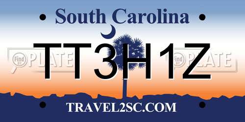 TT3H1Z South Carolina License Plate
