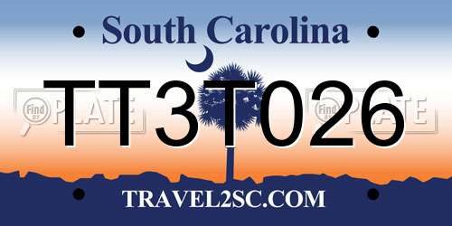 TT3T026 South Carolina License Plate