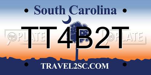 TT4B2T South Carolina License Plate