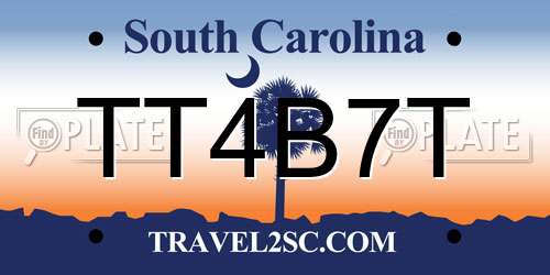 TT4B7T South Carolina License Plate