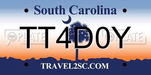 TT4D0Y South Carolina License Plate