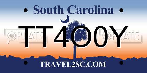 TT4O0Y South Carolina License Plate