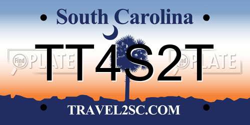 TT4S2T South Carolina License Plate