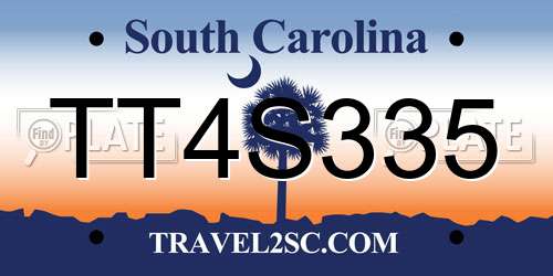 TT4S335 South Carolina License Plate