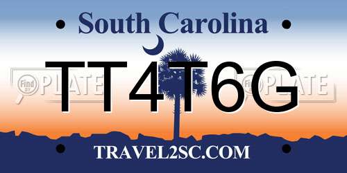 TT4T6G South Carolina License Plate