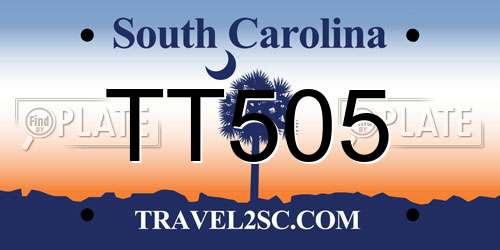 TT505 South Carolina License Plate