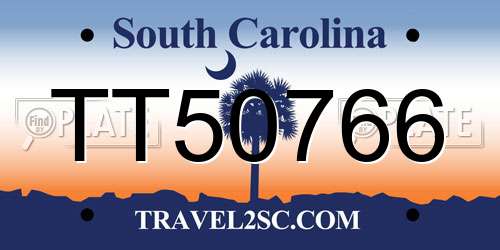 TT50766 South Carolina License Plate