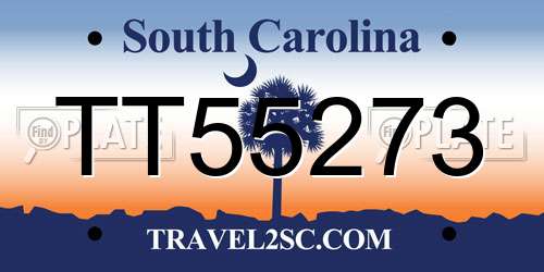 TT55273 South Carolina License Plate