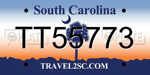 TT55773 South Carolina License Plate