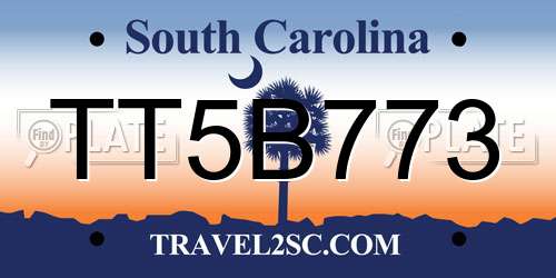 TT5B773 South Carolina License Plate