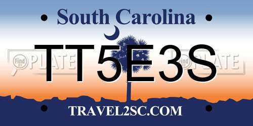 TT5E3S South Carolina License Plate
